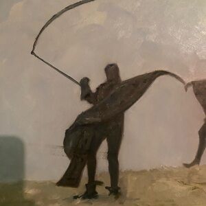 Dynamic Silhouette Art Canvas in Black and Gray